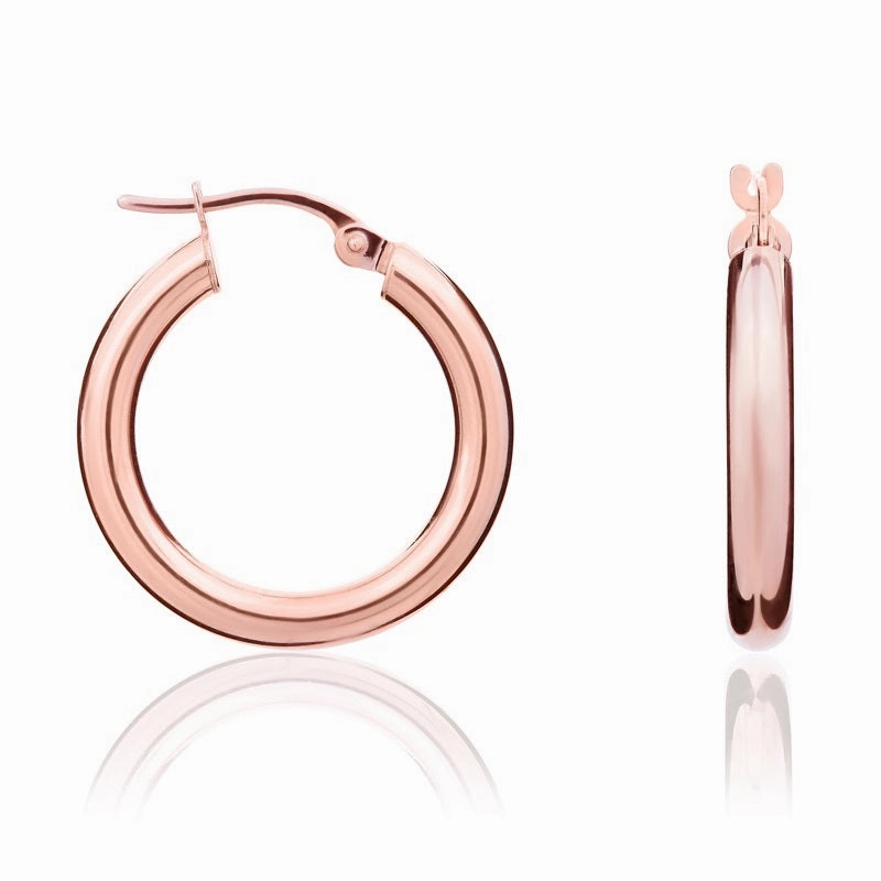 9ct Rose Gold 21mm Hoop Earrings