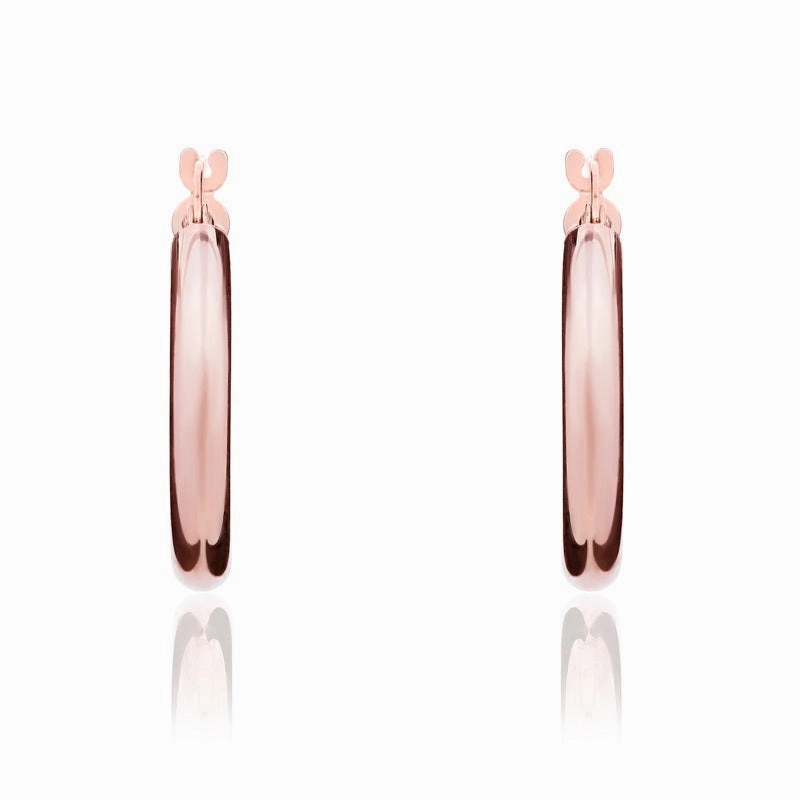 9ct Rose Gold 21mm Hoop Earrings