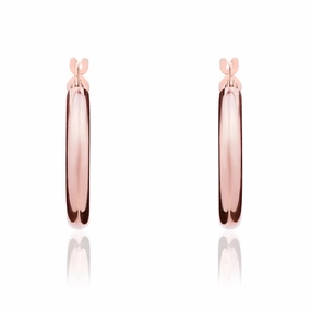 9ct Rose Gold 21mm Hoop Earrings