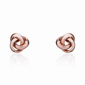 9ct Rose Gold 7mm Looped Knot Stud Earrings