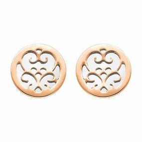 9ct Rose Gold Bauxite Flore Filigree Stud Earrings