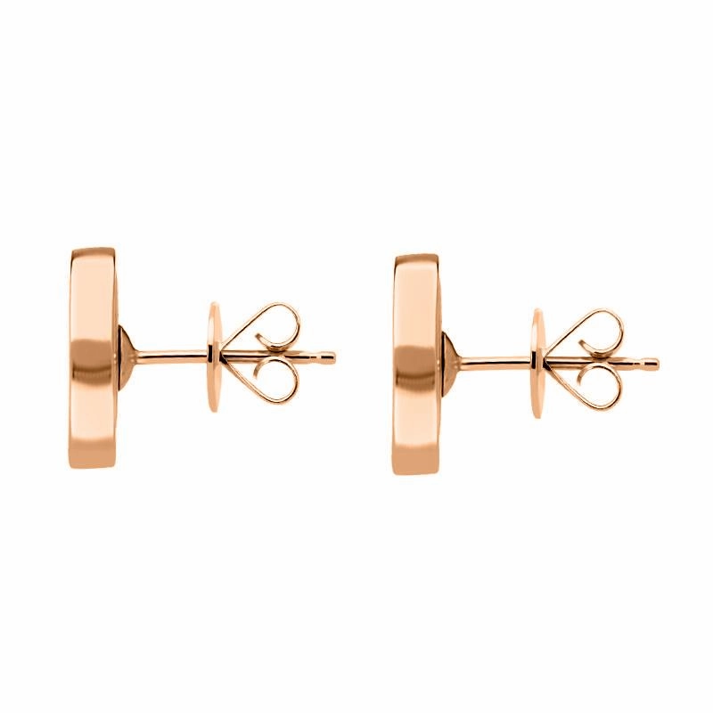 9ct Rose Gold Blue Goldstone Flore Filigree Stud Earrings