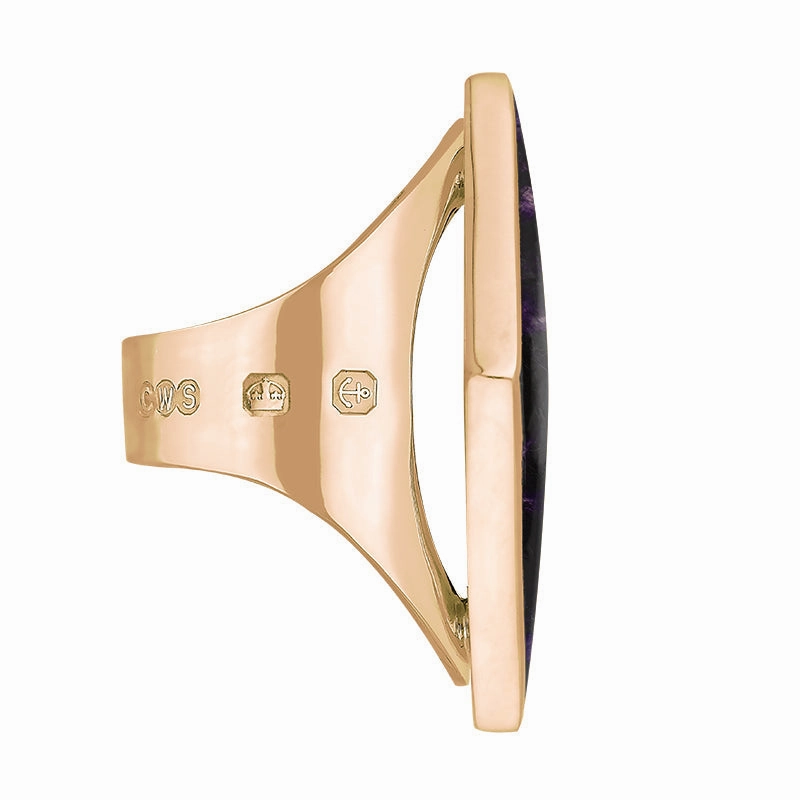 9ct Rose Gold Blue John Hallmark Medium Rhombus Ring
