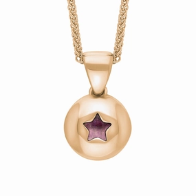 9ct Rose Gold Blue John Star Disc Necklace