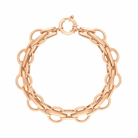 9ct Rose Gold Round Link Handmade Bracelet