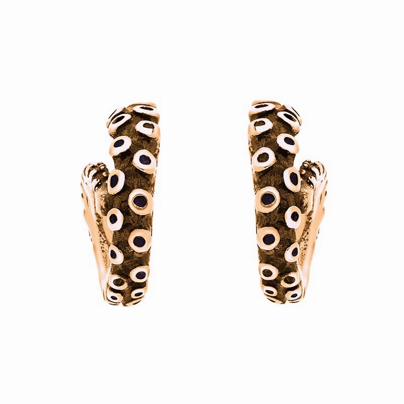 9ct Rose Gold Tentacle Curl Stud Earrings