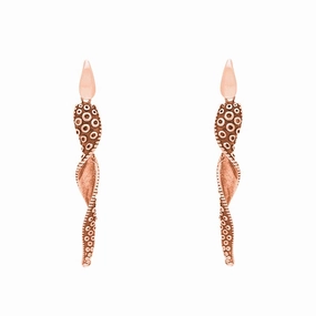 9ct Rose Gold Tentacle Twist Drop Earrings