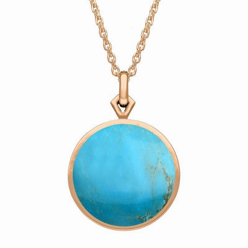 9ct Rose Gold Turquoise Flore Filigree Necklace