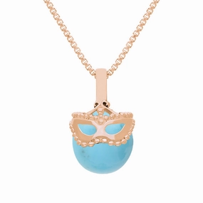9ct Rose Gold Turquoise Zodiac Gemini 9mm Bead Pendant