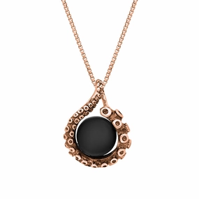 9ct Rose Gold Whitby Jet Bead Tentacle Necklace