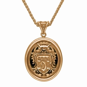 9ct Rose Gold Whitby Jet Commemorative Dracula Necklace