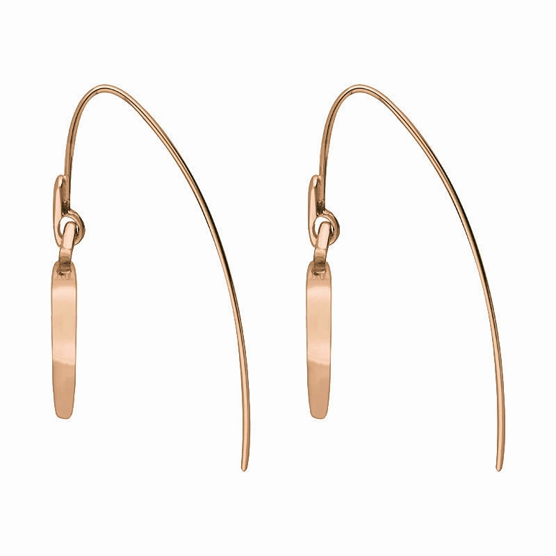9ct Rose Gold Whitby Jet Flore Filigree Heart Drop Earrings