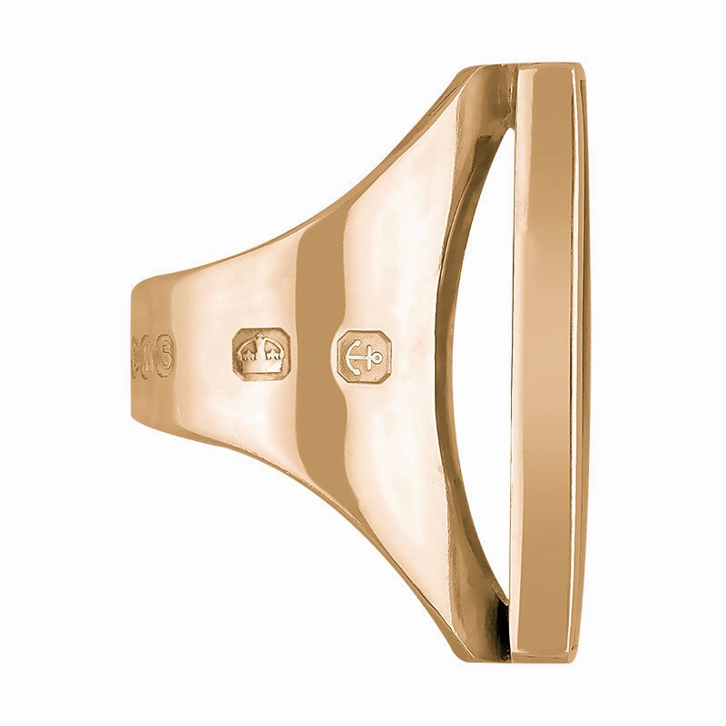 9ct Rose Gold Whitby Jet Queen's Jubilee Hallmark Large Square Ring D