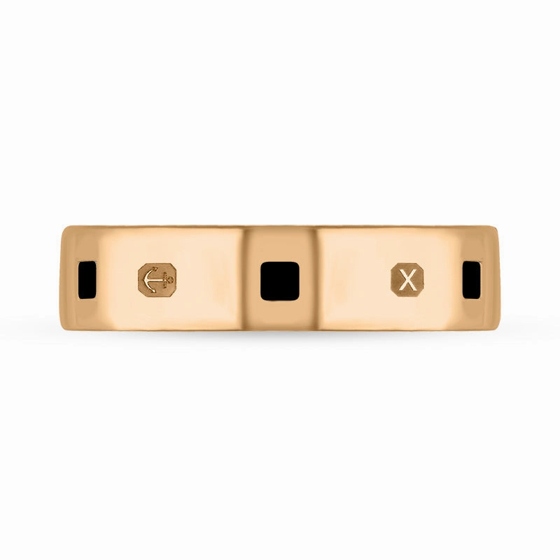 9ct Rose Gold Whitby Jet Queen's Jubilee Hallmark Princess Cut 5mm Ring D