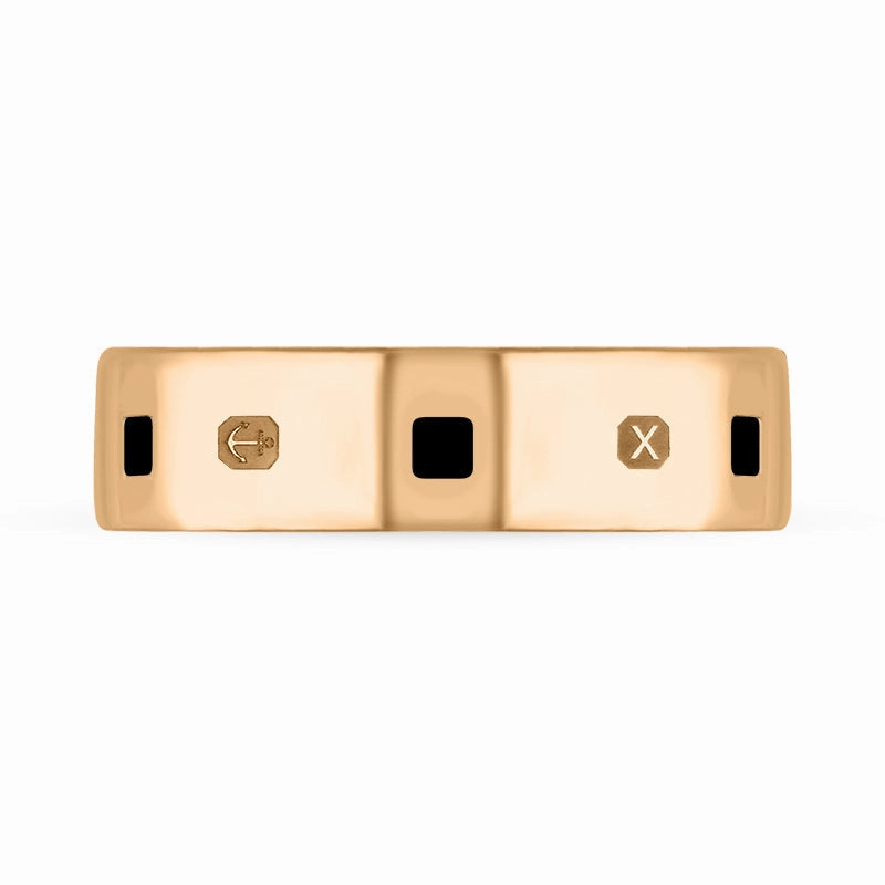 9ct Rose Gold Whitby Jet Queen's Jubilee Hallmark Princess Cut 6mm Ring D