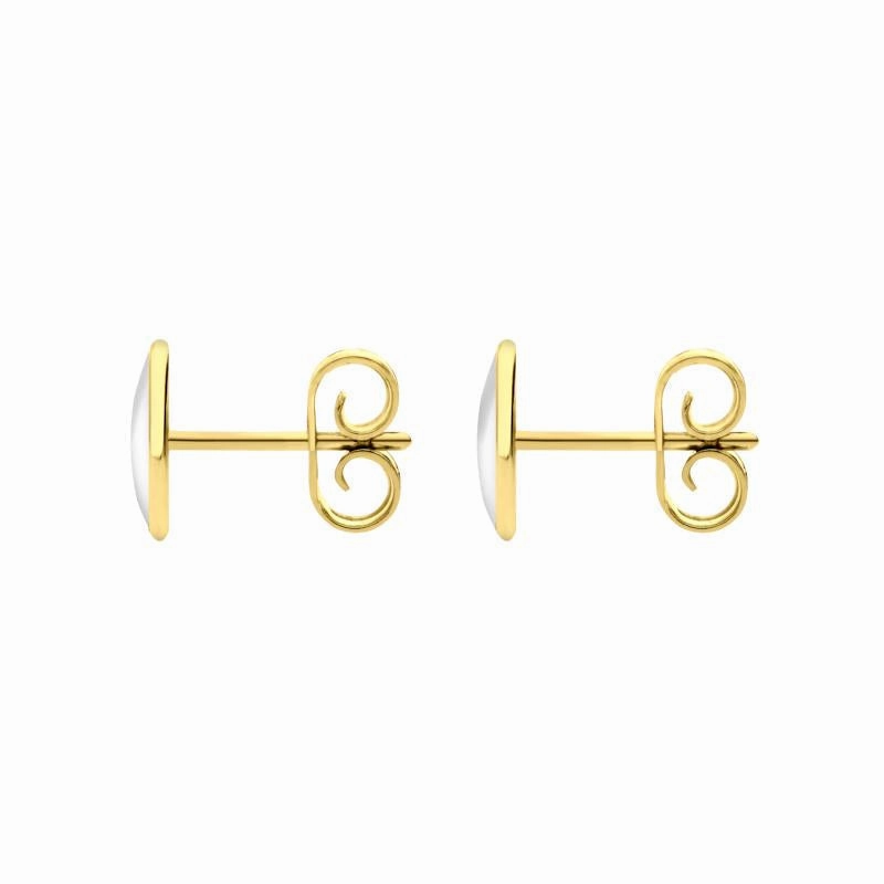 9ct Yellow Gold Bauxite 8 x 6mm Classic Medium Oval Stud Earrings