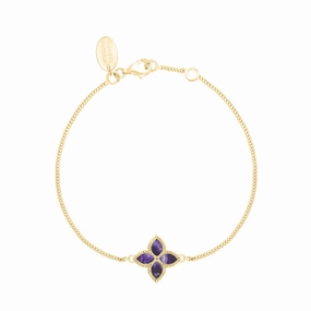 9ct Yellow Gold Blue John eden Marquise Flower Bracelet