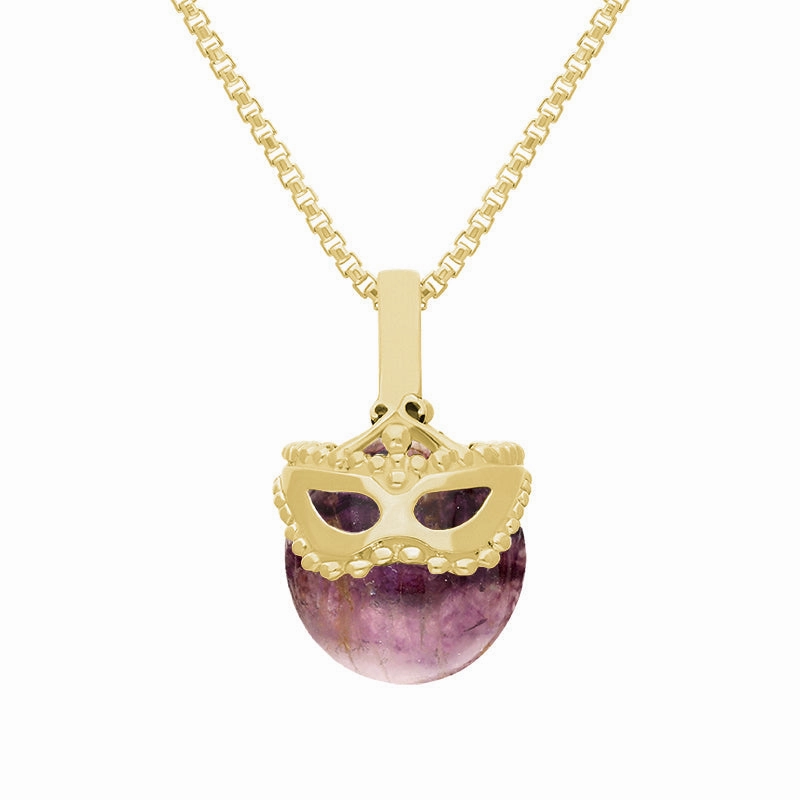 9ct Yellow Gold Blue John Zodiac Gemini 9mm Bead Pendant