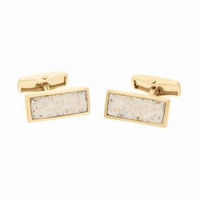9ct Yellow Gold Coquina Slim Oblong Cufflinks