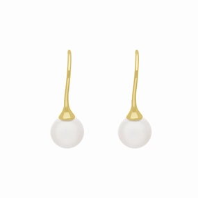 9ct Yellow Gold Freshwater Pearl Drop Hook Earrings