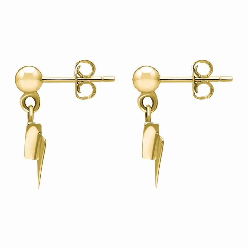 9ct Yellow Gold Lapis Lazuli Arrowhead Drop Earrings