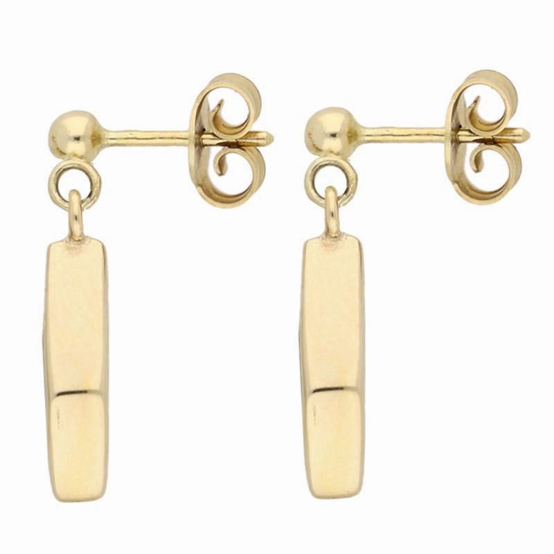 9ct Yellow Gold Lapis Lazuli Dinky Diamond Drop Earrings