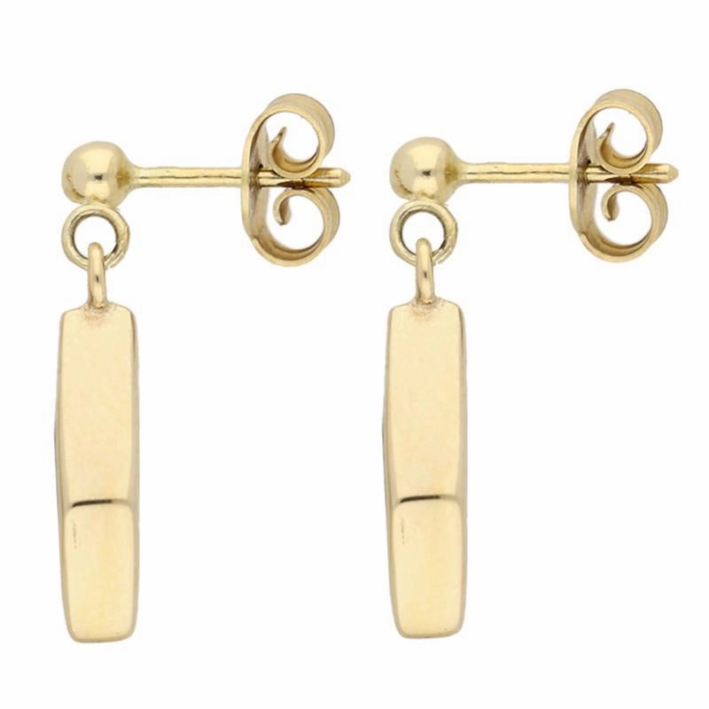 9ct Yellow Gold Lapis Lazuli Dinky Diamond Drop Earrings