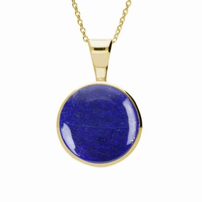 9ct Yellow Gold Lapis Lazuli Heritage Round Necklace