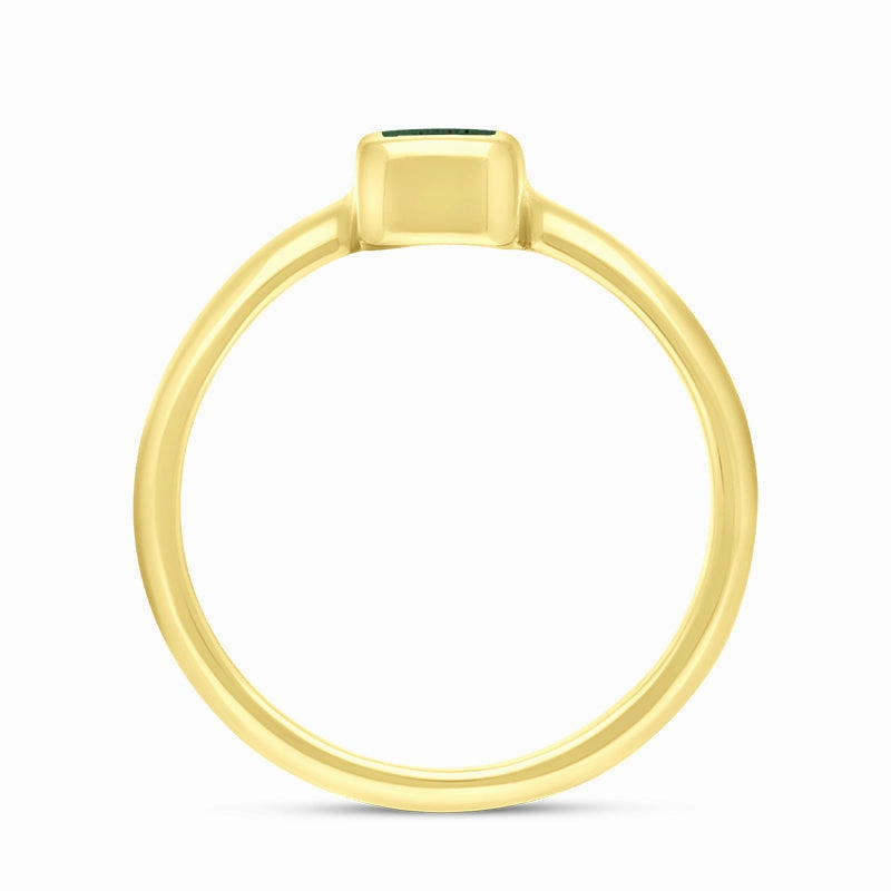 9ct Yellow Gold Malachite Dinky Oblong Ring