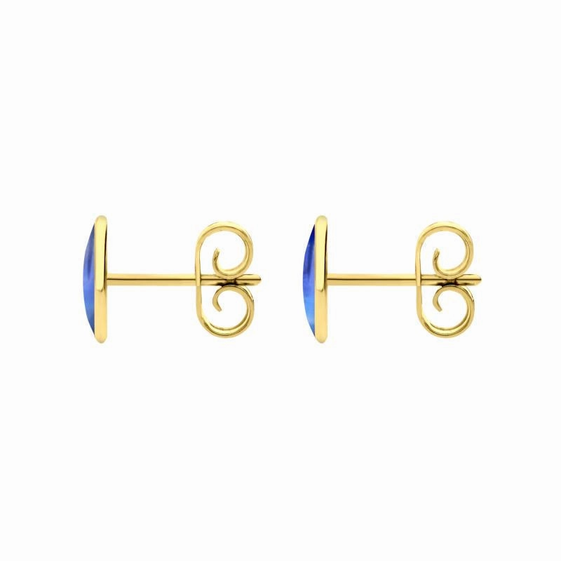 9ct Yellow Gold Moonstone 8 x 6mm Classic Medium Oval Stud Earrings