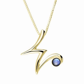 9ct Yellow Gold Moonstone Love Letters Initial W Necklace