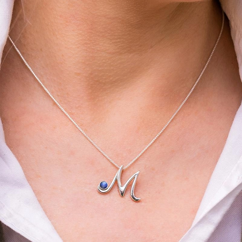 9ct Yellow Gold Moonstone Love Letters Initial W Necklace
