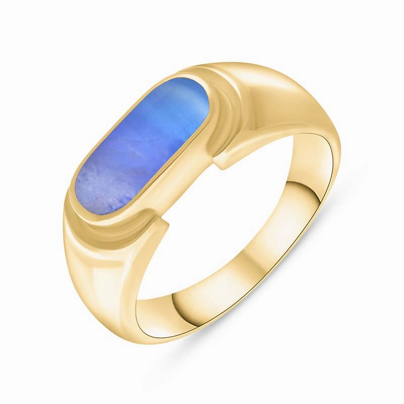9ct Yellow Gold Moonstone Oval Dodgem Ring