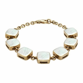 9ct Yellow Gold Mother of Pearl Cushion Bracelet