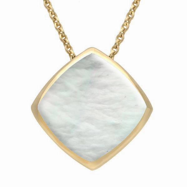 9ct Yellow Gold Mother of Pearl Cushion Necklace