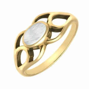 9ct Yellow Gold Mother of Pearl Lattice Ring