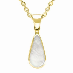9ct Yellow Gold Mother of Pearl Small Pear Necklace