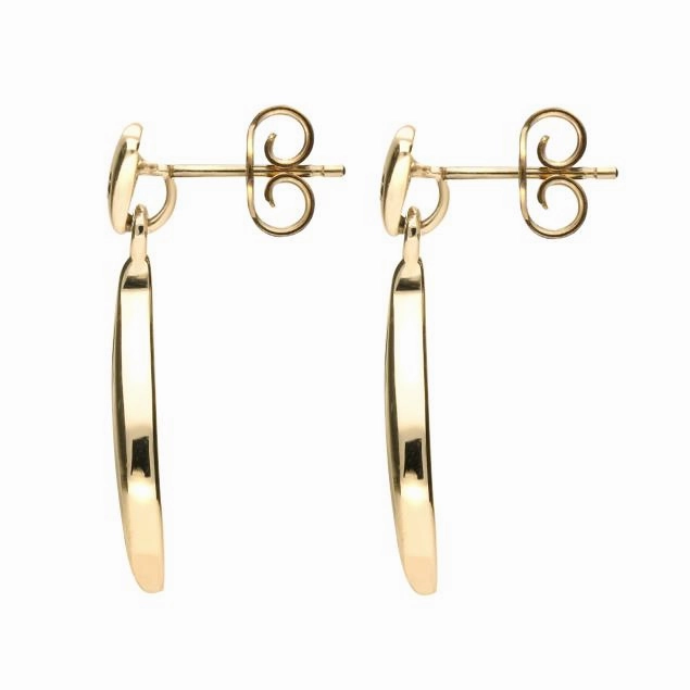 9ct Yellow Gold Opal Leaf Shape Earrings