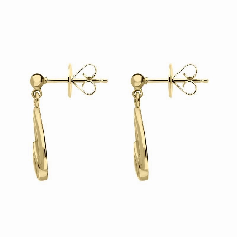 9ct Yellow Gold Opal Pear Tear Drop Earrings