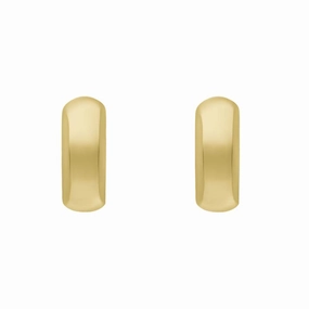 9ct Yellow Gold Oval Domed Hoop Earrings