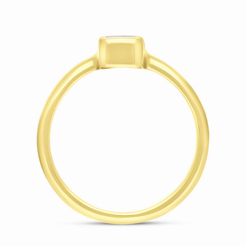 9ct Yellow Gold Pink Mother of Pearl Slim Oblong Ring