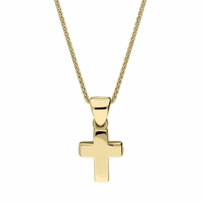 9ct Yellow Gold Plain Cross Necklace