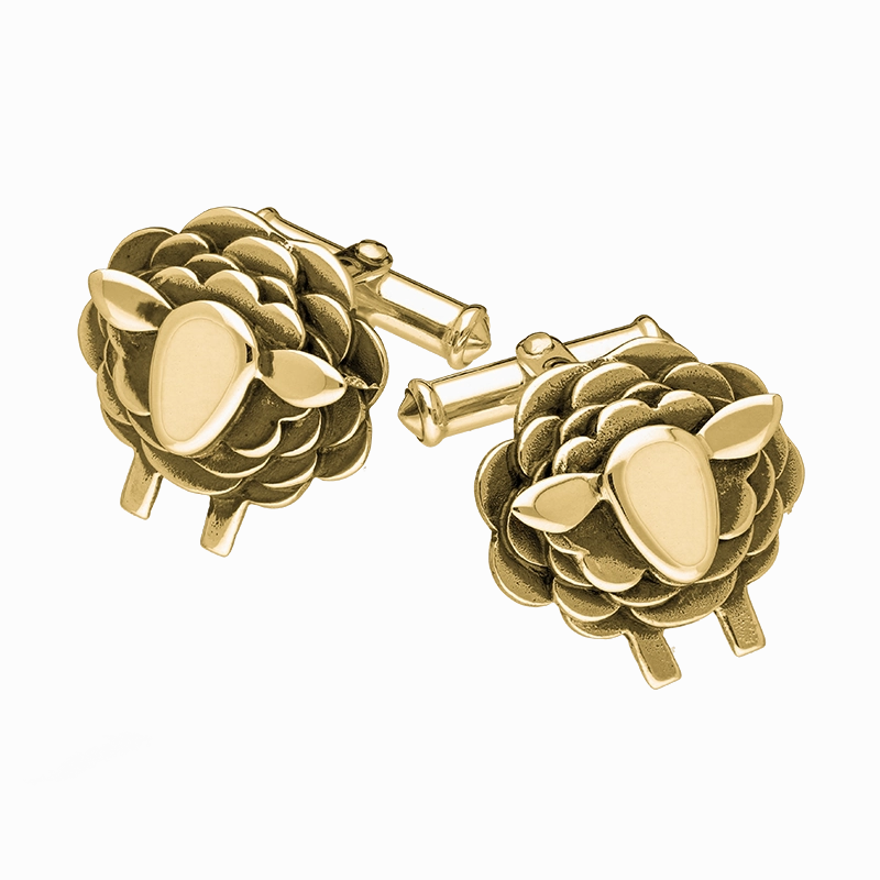 9ct Yellow Gold Sheep Cufflinks