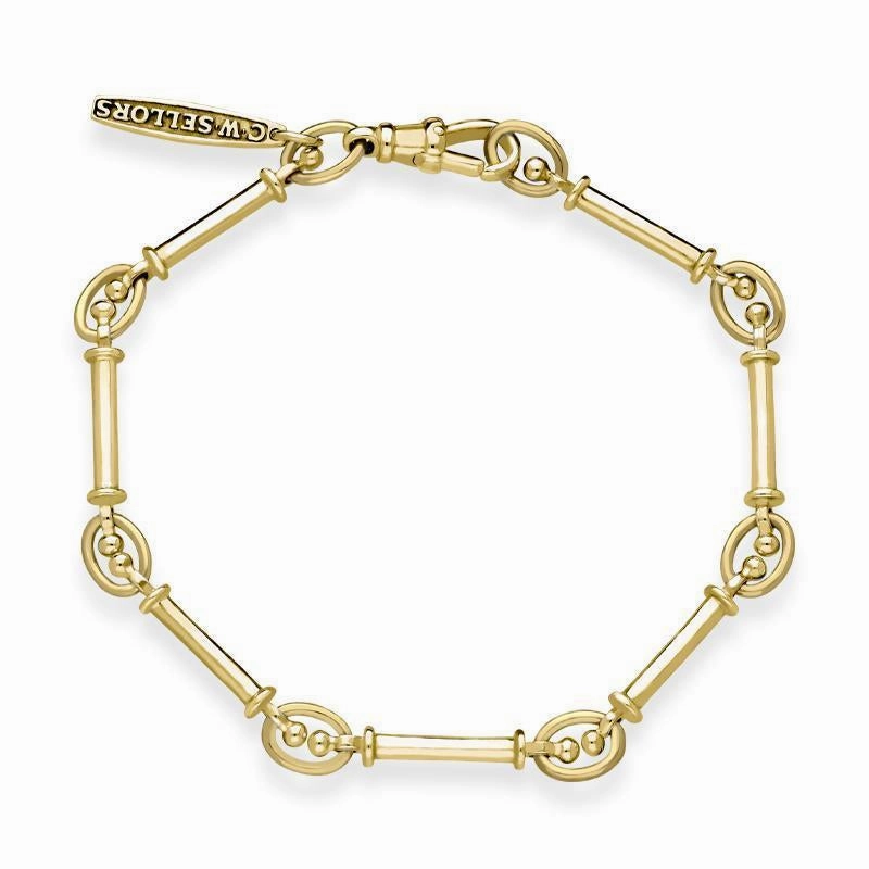 9ct Yellow Gold Small Bar Link Handmade Bracelet