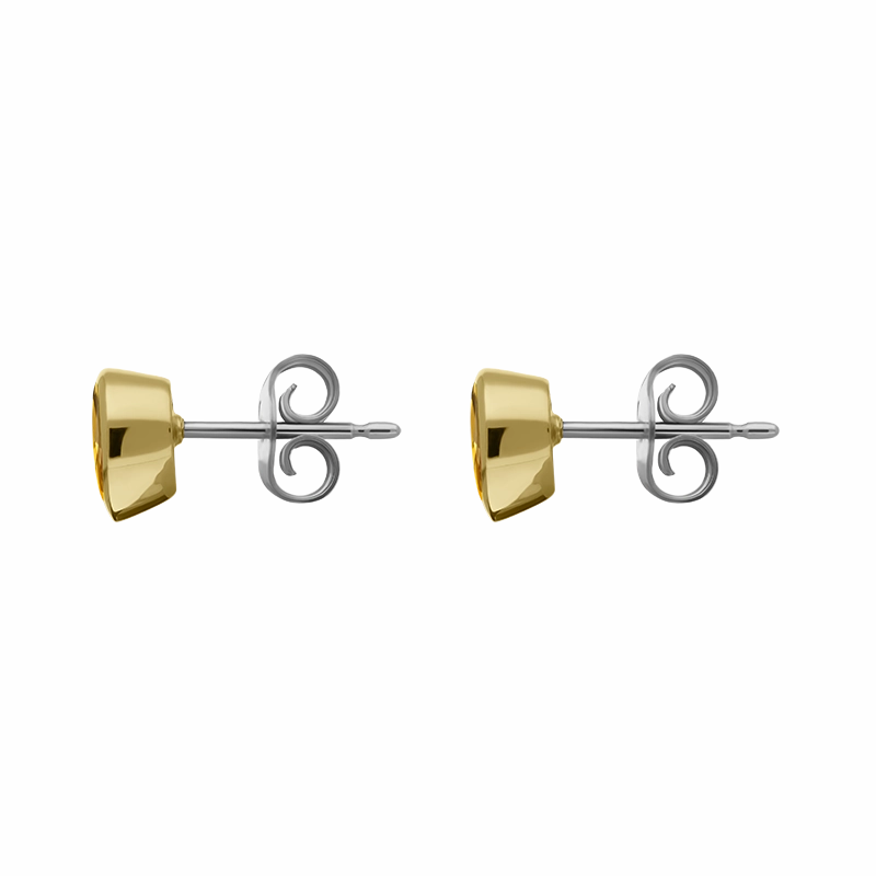 9ct Yellow Gold Sterling Silver Citrine Stepping Stones 5x7mm Pear Stud Earrings
