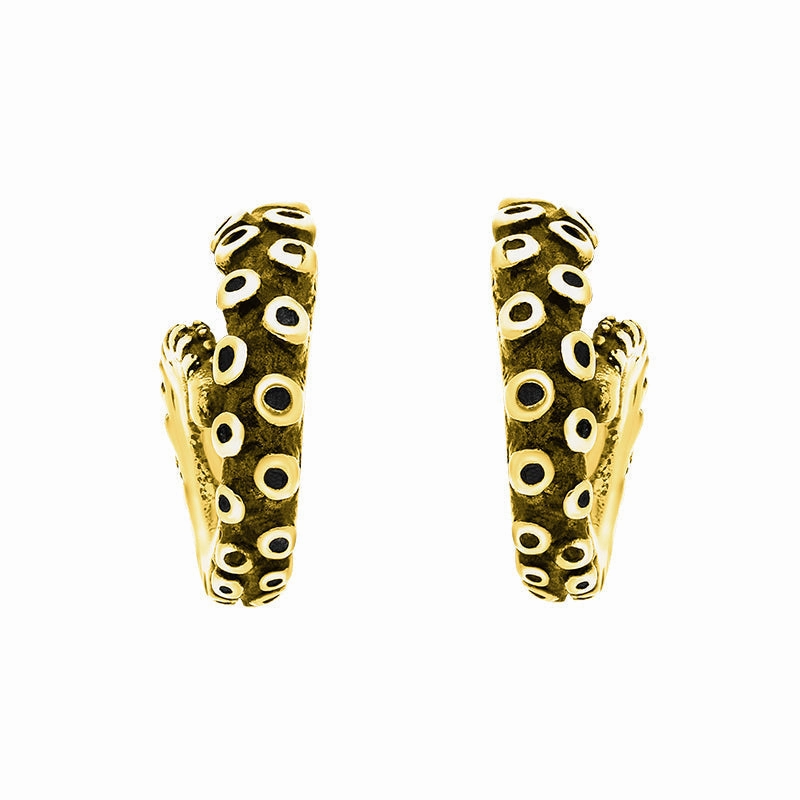 9ct Yellow Gold Tentacle Curl Stud Earrings