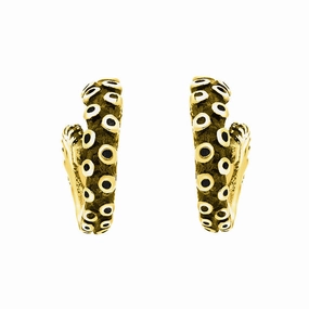 9ct Yellow Gold Tentacle Curl Stud Earrings