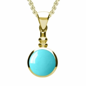 9ct Yellow Gold Turquoise Bottle Top Necklace