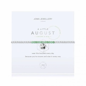 A Little Birthstone August Aventurine Silver 17.5cm Stretch Bracelet 3467