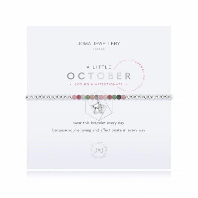A Little Birthstone October Tourmaline Silver 17.5cm Stretch Bracelet 3469